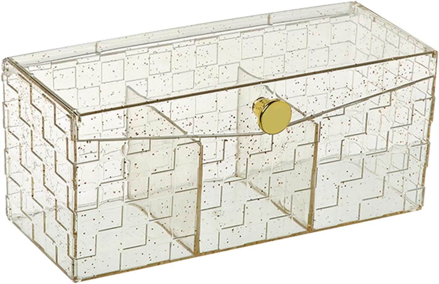 Generic Makeup Pad Holder, Multifunction Modern Vanity Organizer, 3 Grids Table Top Organizer, Transparent Storage Container With Lid, Makeup Pad Case for Bathroom Organization Generic Makeup Pad Holder, Multifunction Modern Vanity Organizer, 3 Grids Table Top Organizer, Transparent Storage Container With Lid, Makeup Pad Case for Bathroom Organization